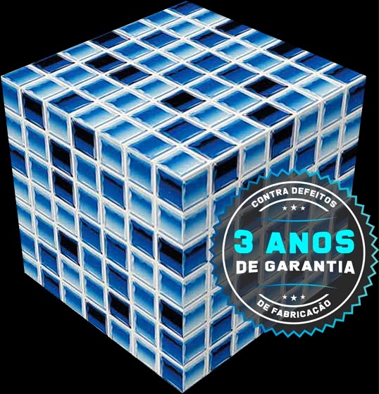 Revestimento vinil azul mosaico